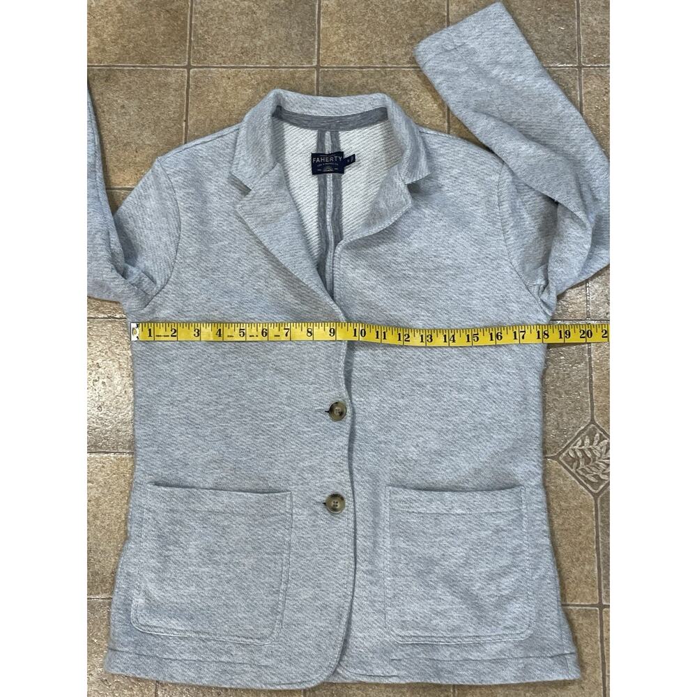 Faherty Inlet Women's Size Small Cotton Blend Knit Blazer Cardigan Jacket Gray - Picture 6 of 13